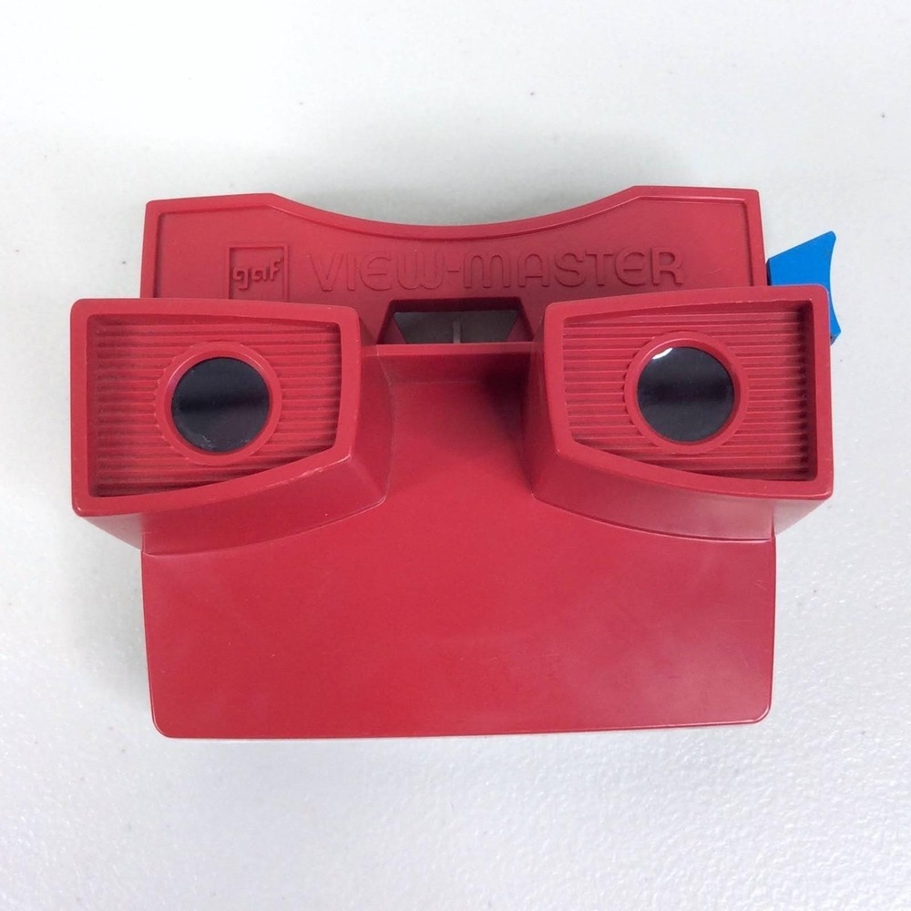 Vintage 1970s GAF View-Master 3D Stereoscopic Viewer Red White Slides